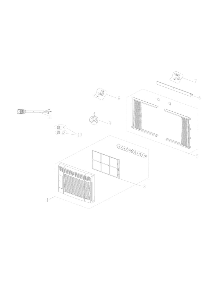 Recommended Spare Parts Diagram and Parts List for CAE5MR410A32  Crosley Air Conditioner