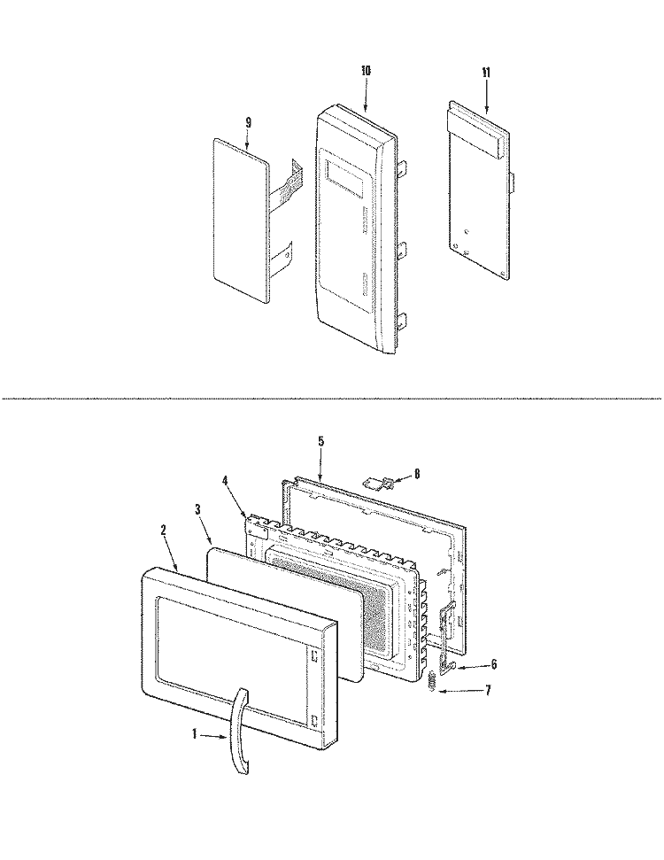 CONTROL / DOOR Diagram and Parts List for JMC9158AAS  Jenn-Air Microwave