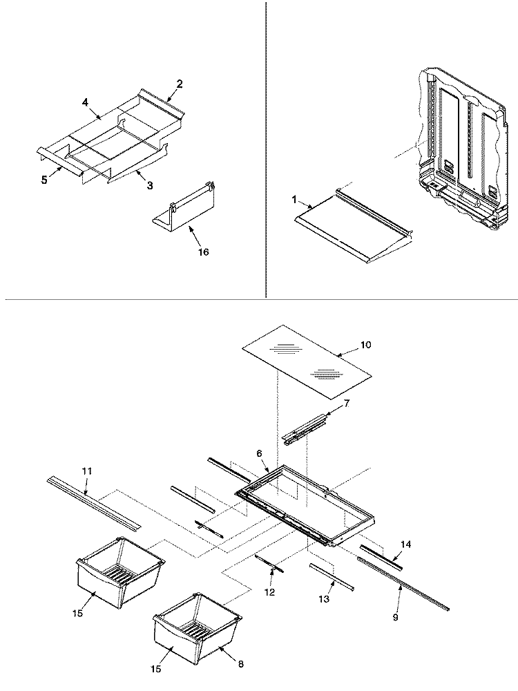 REFRIGERATOR SHELVING Diagram and Parts List for MBB1952GRQ PMBB1952GC0 Maytag Refrigerator