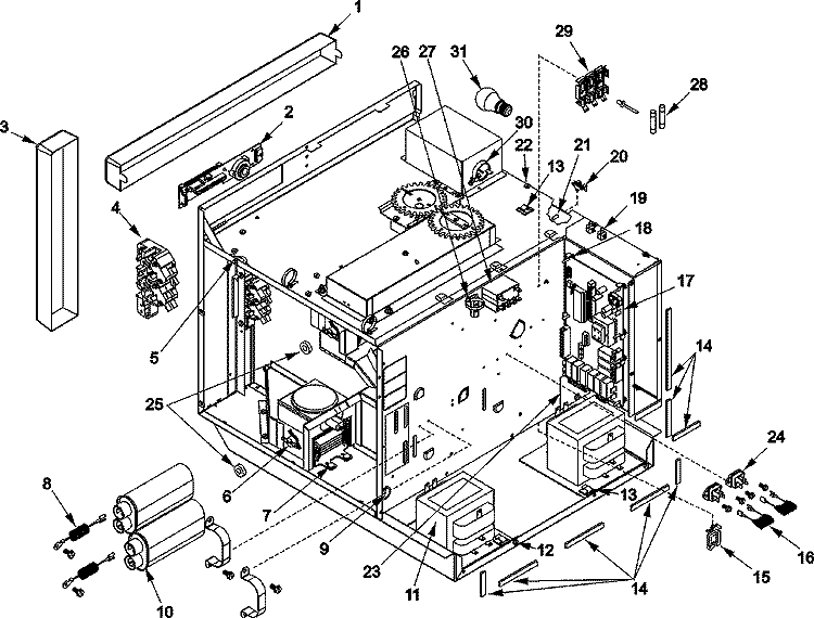 ELECTRICAL COMPONENTS Diagram and Parts List for MRC520SC2 P1332828M Amana Microwave