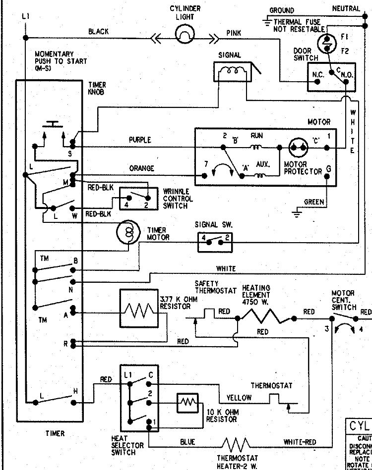 WIRING INFORMATION Diagram and Parts List for PYET344AZW  Maytag Dryer