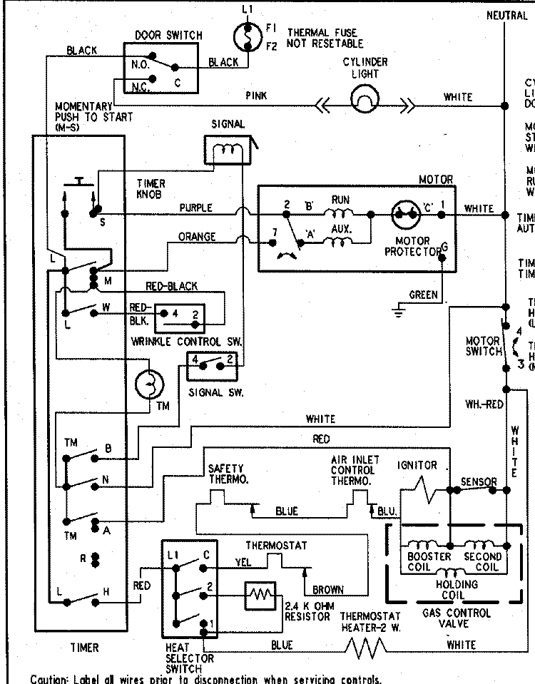 WIRING INFORMATION Diagram and Parts List for HYG3658AWW  Maytag Dryer