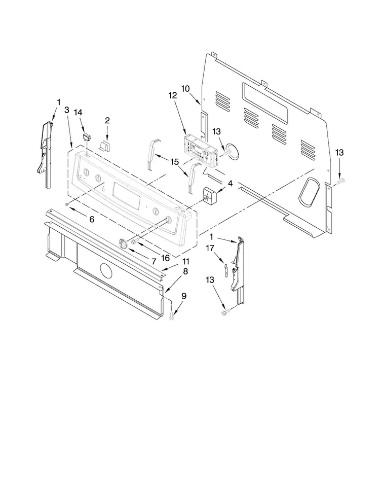 Control Panel Parts Diagram and Parts List for MER7775WS0  Maytag Range