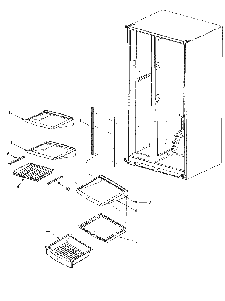 DELI AND REF SHELF Diagram and Parts List for PSD268LGEB PPSD268LGB1 Maytag Refrigerator