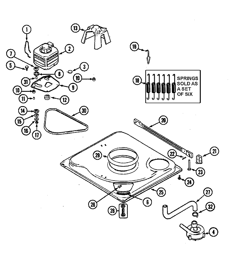BASE Diagram and Parts List for CAV4004AWW  Magic Chef Washer
