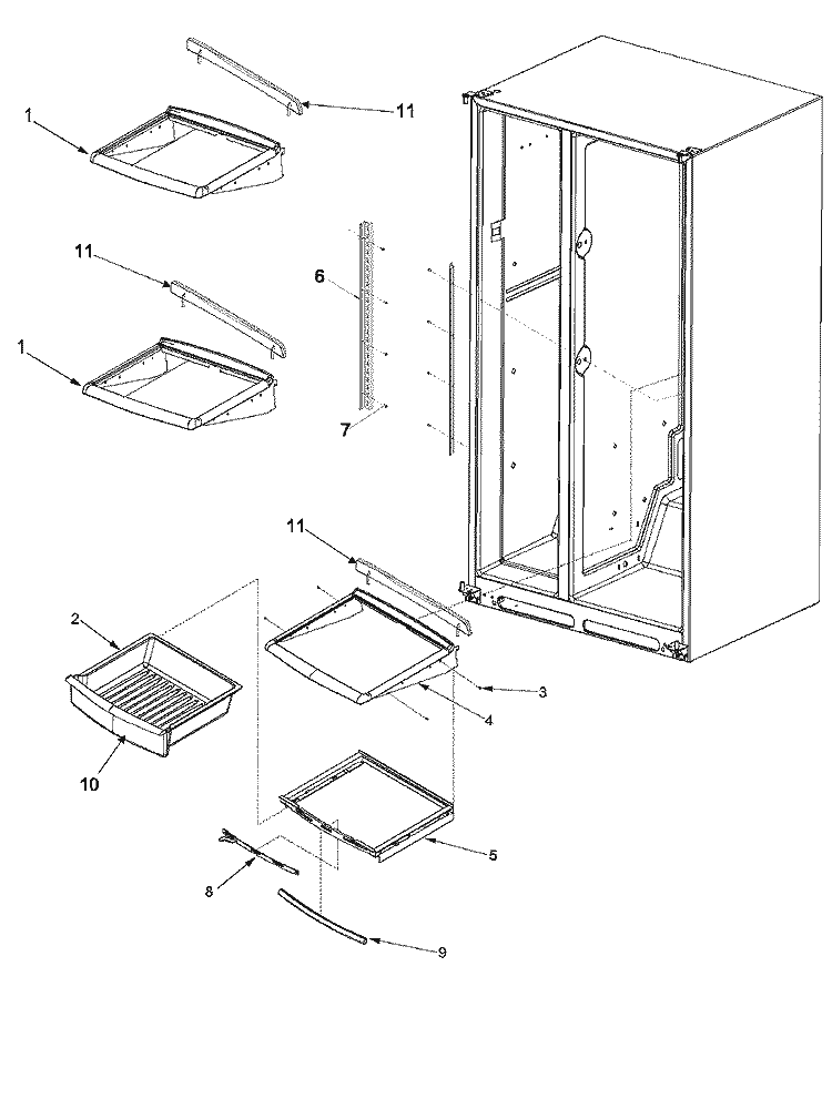 DELI AND REF SHELF Diagram and Parts List for ARS9265BB PARS9265BB1 Amana Refrigerator