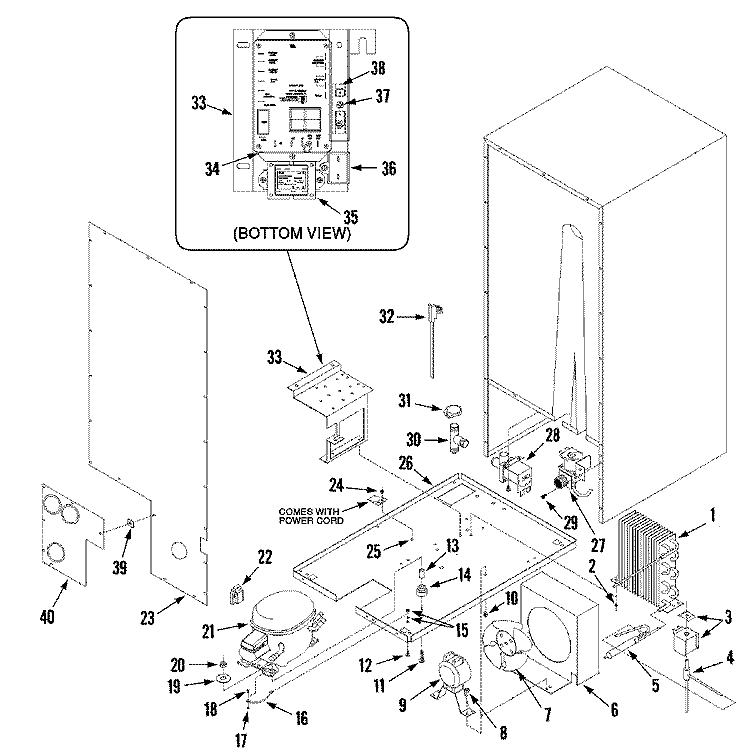 MECHANICAL PARTS Diagram and Parts List for JIM1550ARS  Jenn-Air Ice Maker