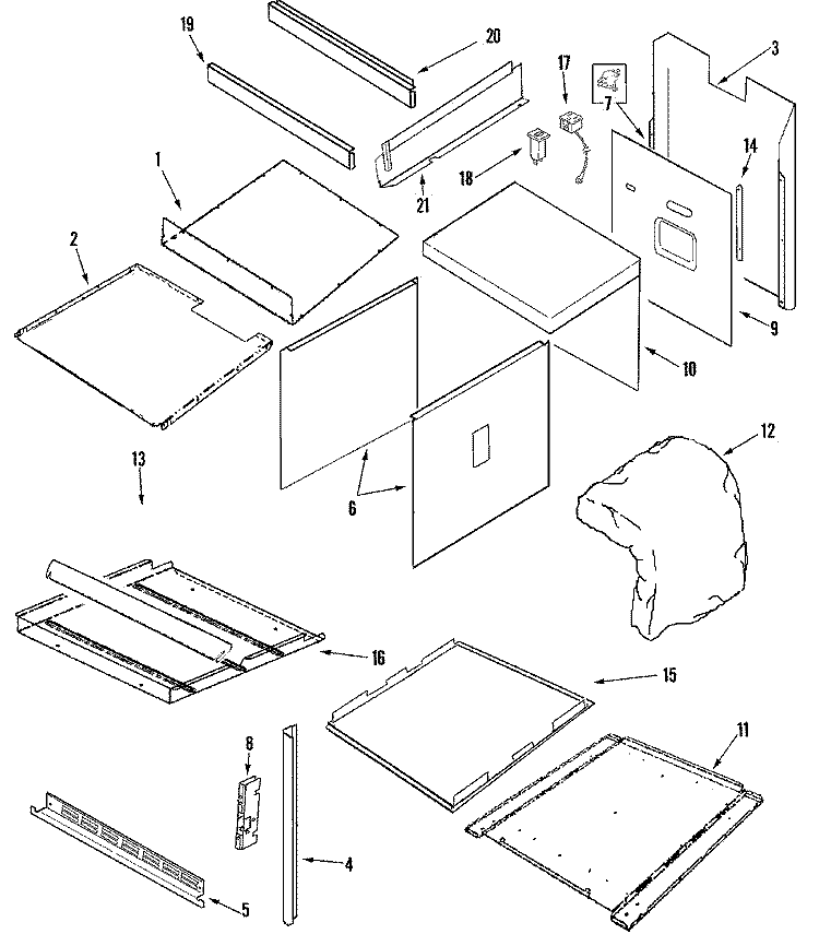 BODY Diagram and Parts List for JMW9530DAS  Jenn-Air Microwave Oven Combo