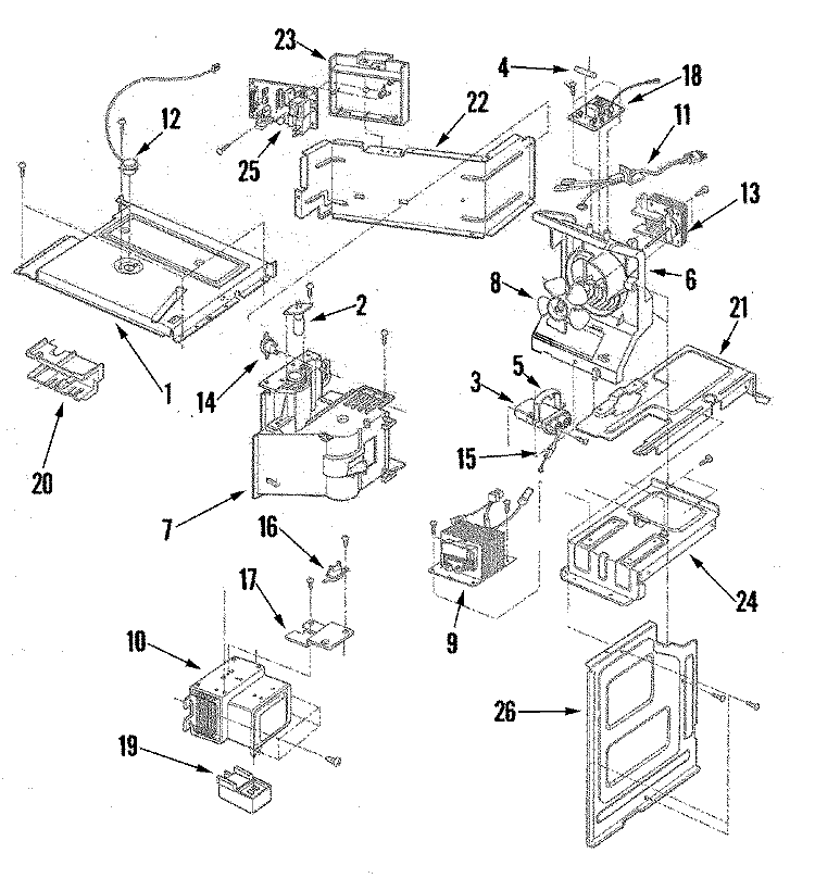 INTERNAL CONTROLS Diagram and Parts List for JMC8127DDB  Jenn-Air Microwave