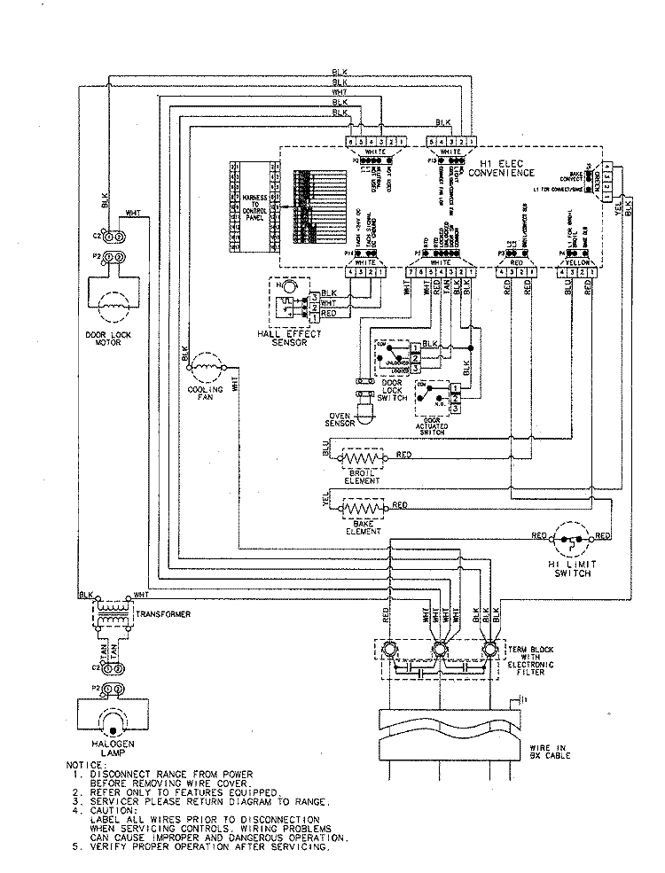 WIRING INFORMATION Diagram and Parts List for JJW7530DDW  Jenn-Air Wall Oven