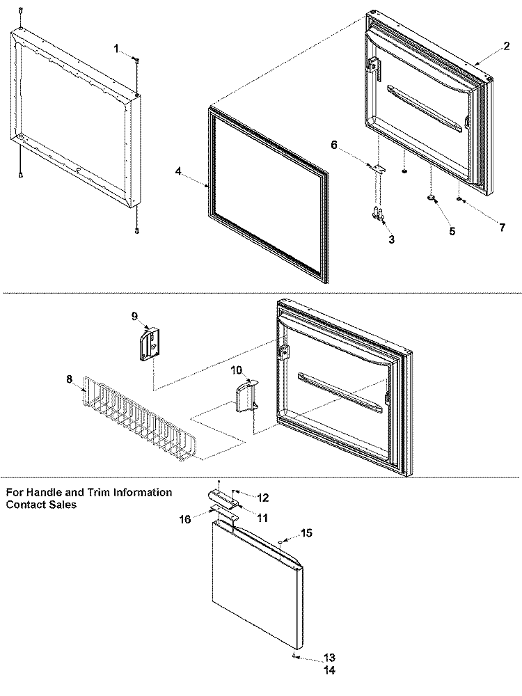 FREEZER DOOR Diagram and Parts List for XRBR206BB PXRBR206BB0 Amana Refrigerator