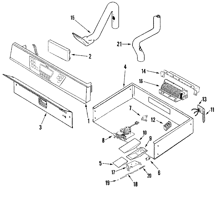 CONTROL PANEL AND INTERNAL CONTROLS Diagram and Parts List for AEW3630DDS  Amana Wall Oven