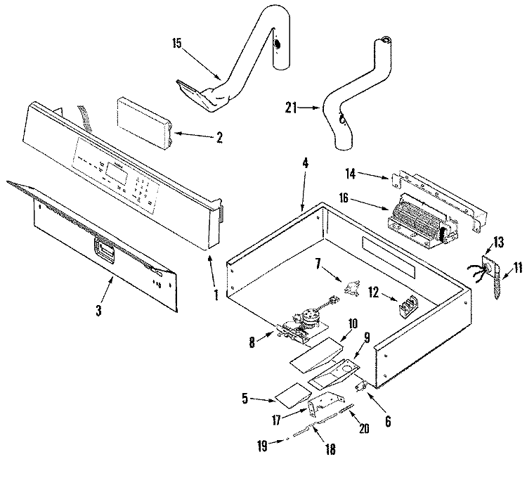 CONTROL PANEL AND INTERNAL CONTROLS Diagram and Parts List for JJW8230DDB  Jenn-Air Wall Oven