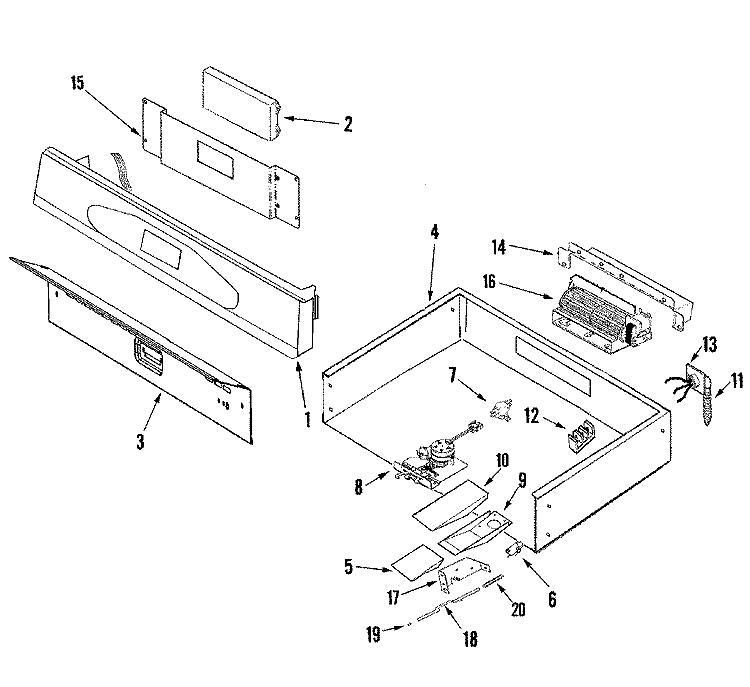 CONTROL PANEL AND INTERNAL CONTROLS Diagram and Parts List for MEW5530DDB  Maytag Wall Oven