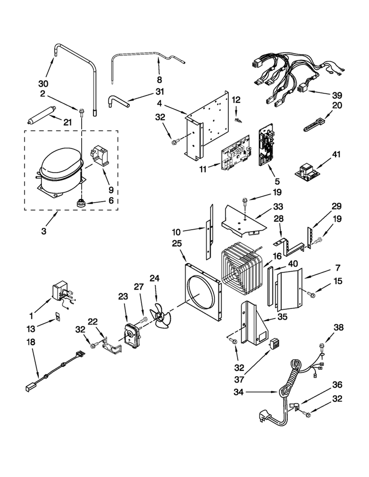 Upper Unit Parts Diagram and Parts List for JS42SEDUDW12  Jenn-Air Refrigerator