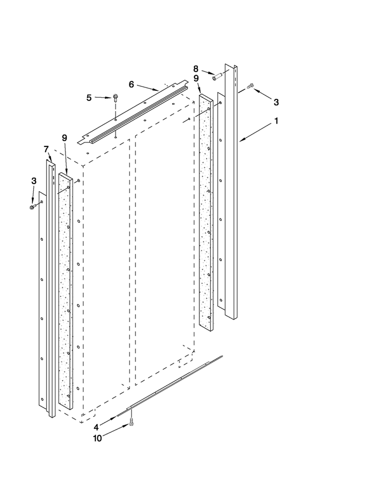 Cabinet Trim Parts Diagram and Parts List for JS48SEDUEA02  Jenn-Air Refrigerator