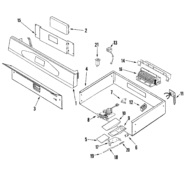 CONTROL PANEL AND INTERNAL CONTROLS Diagram and Parts List for JMW8130DAB  Jenn-Air Microwave Oven Combo