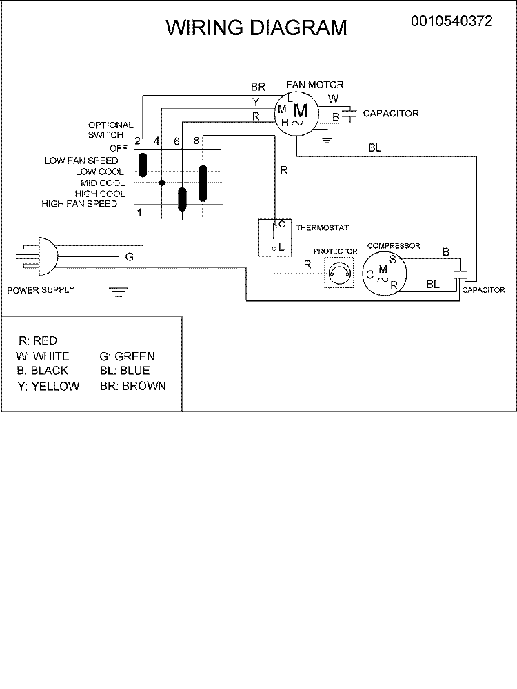 WIRING INFORMATION Diagram and Parts List for AAC081SRB PAAC081SRB0 Amana Air Conditioner