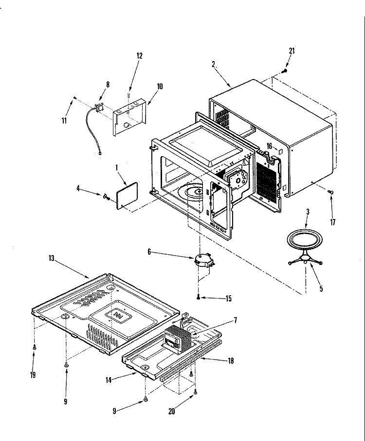 BODY BASE & CAVITY Diagram and Parts List for UMC5200AAW  Maytag Microwave