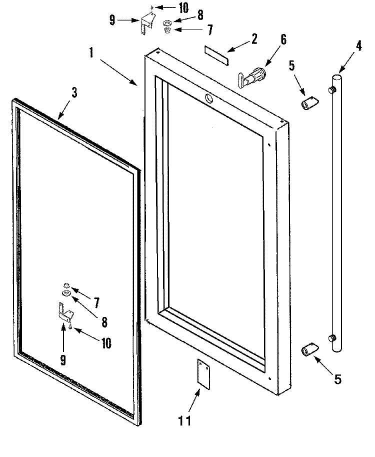 DOOR Diagram and Parts List for JWC2450ARS  Jenn-Air Wine and Beverage Cooler