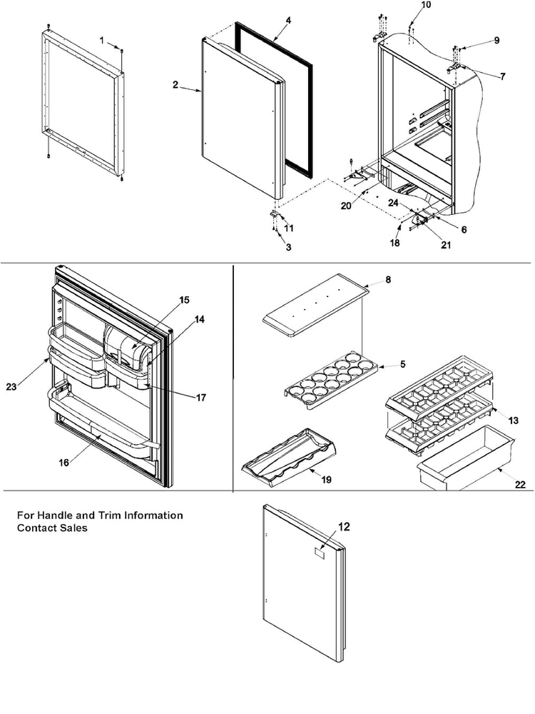 Refrigerator Door Diagram and Parts List for JB2028PEHB  Jenn-Air Refrigerator