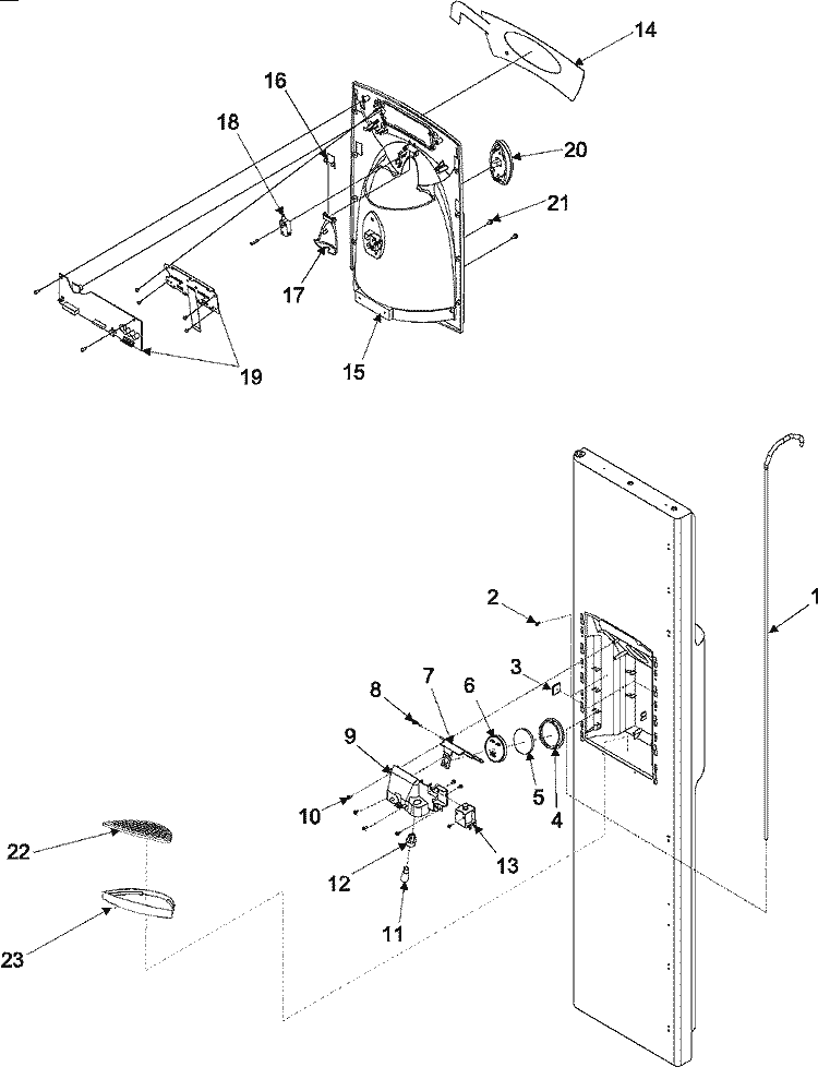 FZ DOOR AND FACADE Diagram and Parts List for ARSE667BS PARSE667BS1 Amana Refrigerator