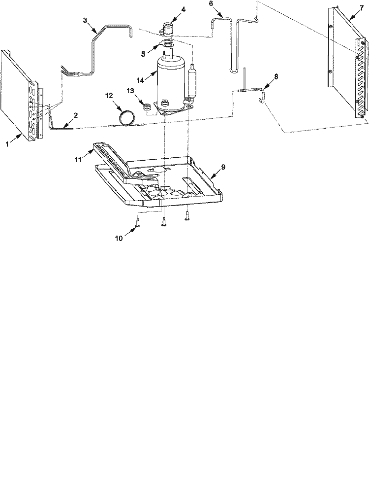 SEALED SYSTEM Diagram and Parts List for AAC081SRB PAAC081SRB0 Amana Air Conditioner
