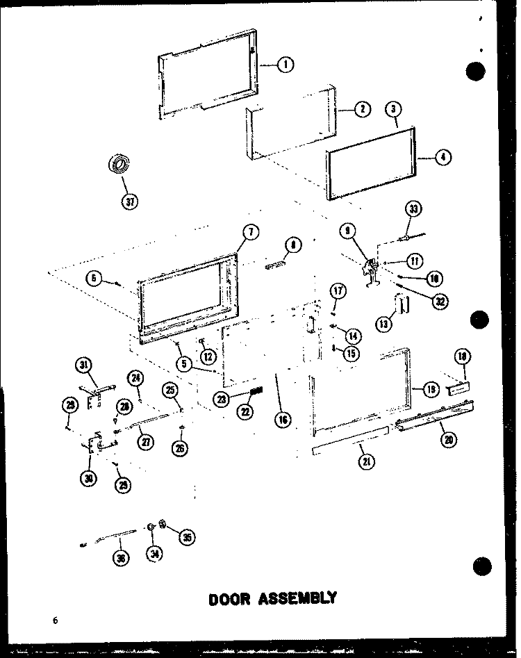 DOOR ASSY Diagram and Parts List for RC10A-DD P7209103M Amana Microwave