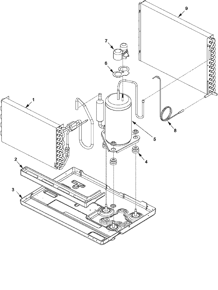 SEALED SYSTEM Diagram and Parts List for AAC051FRB PAAC051FRB0 Amana Air Conditioner