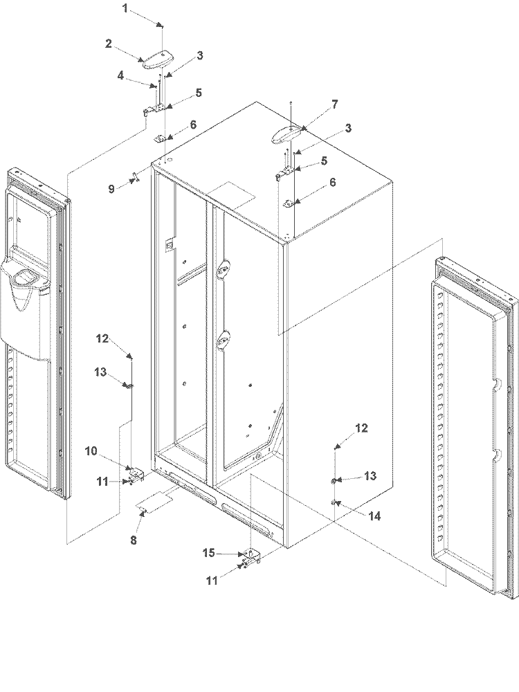 HINGES Diagram and Parts List for ARSE67RBW PARSE67RBW1 Amana Refrigerator