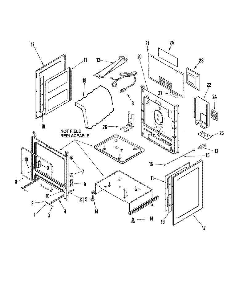 CABINET Diagram and Parts List for AGR5835QDB  Amana Range