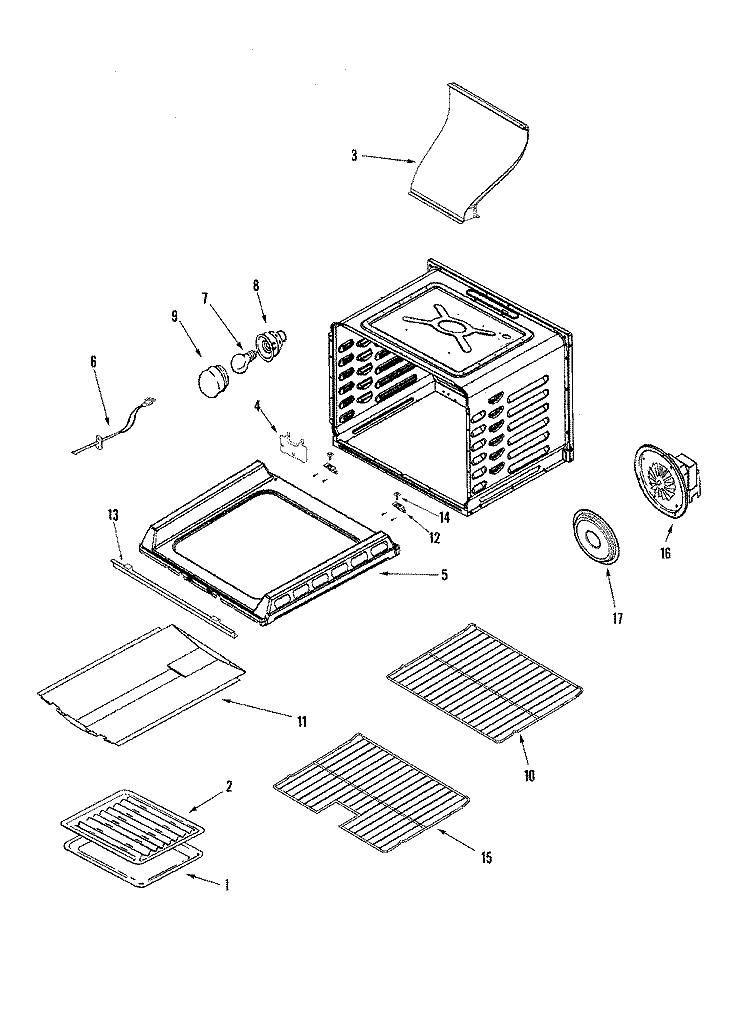 CAVITY Diagram and Parts List for AGR5835QDB  Amana Range