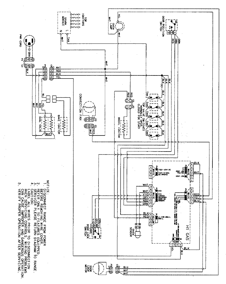 WIRING INFORMATION Diagram and Parts List for AGR5835QDB  Amana Range