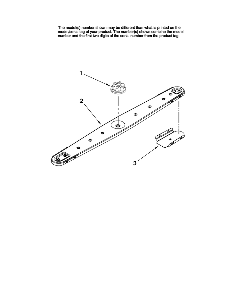 Lower Washarm Parts Diagram and Parts List for JDB2150AWP1  Jenn-Air Dishwasher