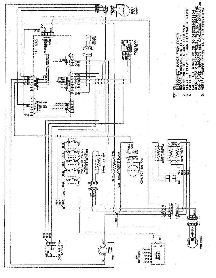 WIRING INFORMATION Diagram and Parts List for MGR5875QDQ  Maytag Range