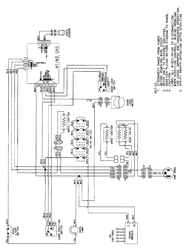 WIRING INFORMATION Diagram and Parts List for MGR5775QDW  Maytag Range