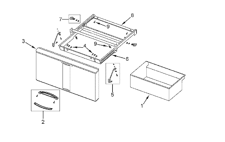 DRAWER Diagram and Parts List for AFC0507BW  Amana Freezer