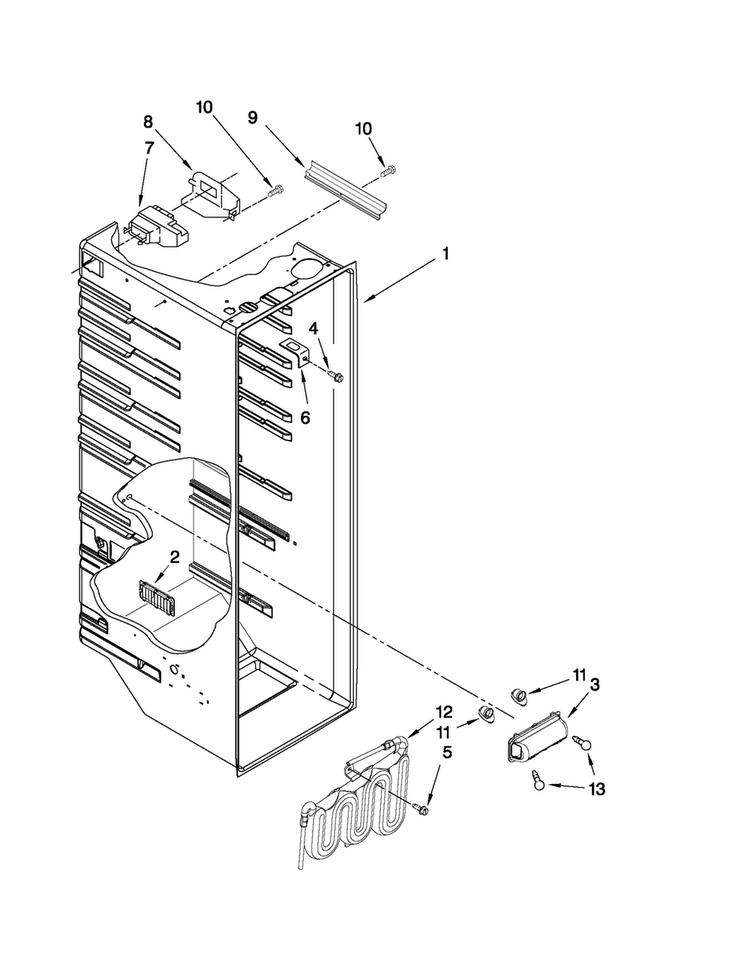 Refrigerator Liner Parts Diagram and Parts List for CS22CFXTT02  Crosley Refrigerator