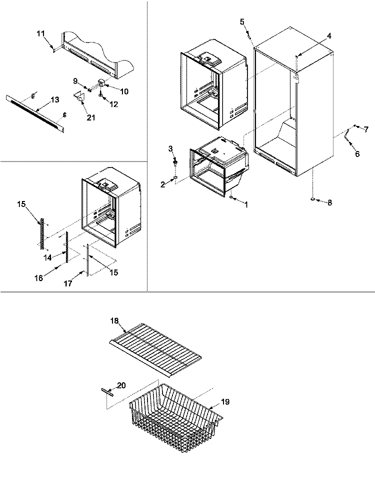 INTERIOR CABINET & FREEZER SHELVING Diagram and Parts List for PBB1951GRB PPBB1951GB0 Maytag Refrigerator