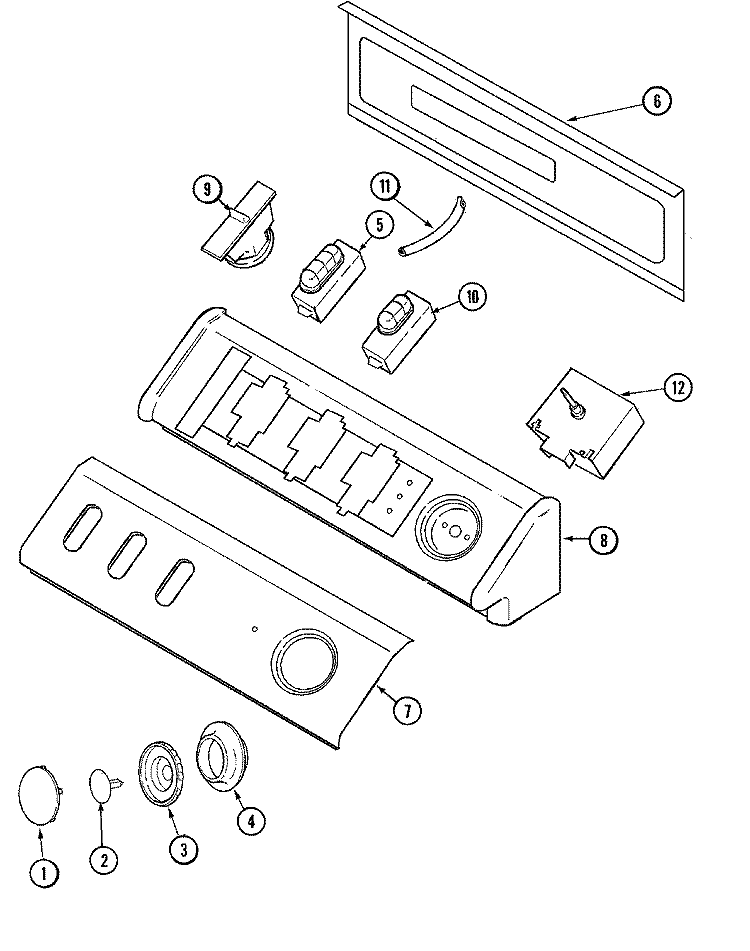 CONTROL PANEL Diagram and Parts List for MAV6650AWW  Maytag Washer