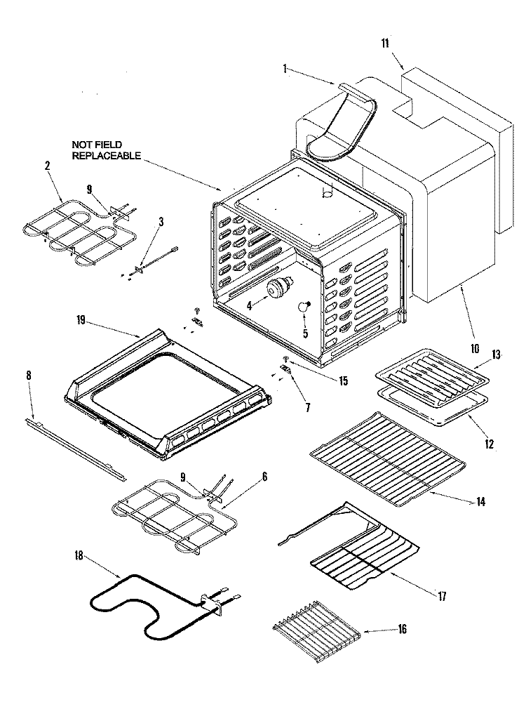 CAVITY Diagram and Parts List for JER8785QAF  Jenn-Air Range