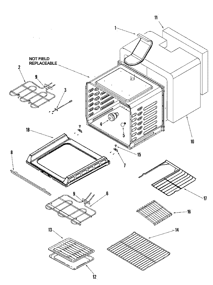 CAVITY Diagram and Parts List for MER5775QAW  Maytag Range
