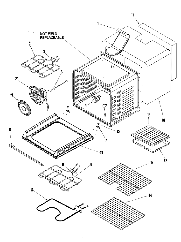 CAVITY Diagram and Parts List for AER5845QAN  Amana Range