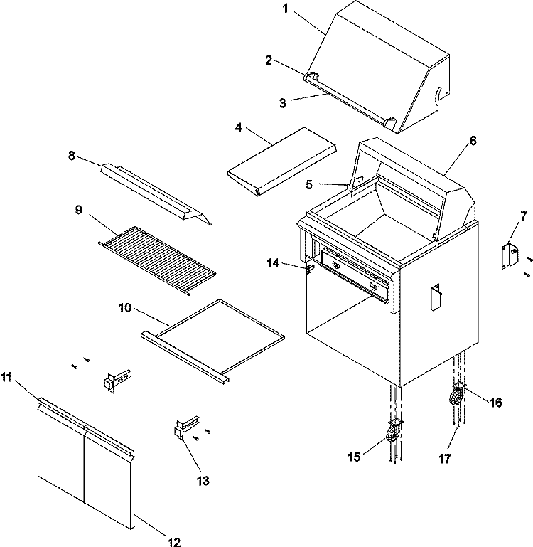 BODY Diagram and Parts List for DBQ30MAD  Dynasty Smoker