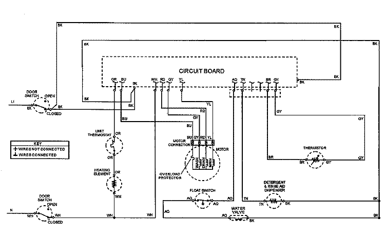 WIRING INFORMATION Diagram and Parts List for MDB4600AWE  Maytag Dishwasher
