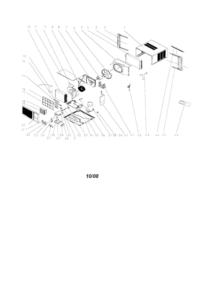 Air Conditioner Diagram and Parts List for AW-18CR3FM  Admiral Air Conditioner