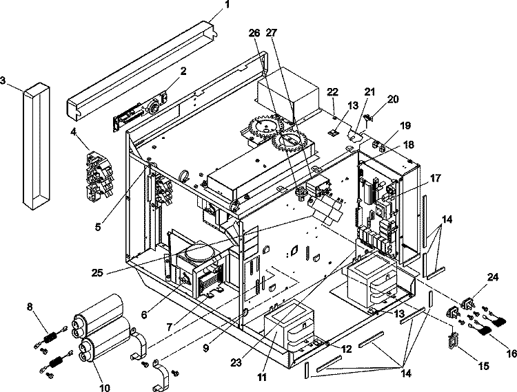 ELECTRICAL COMPONENTS Diagram and Parts List for DQ22HSI2 P1331404M Amana Microwave