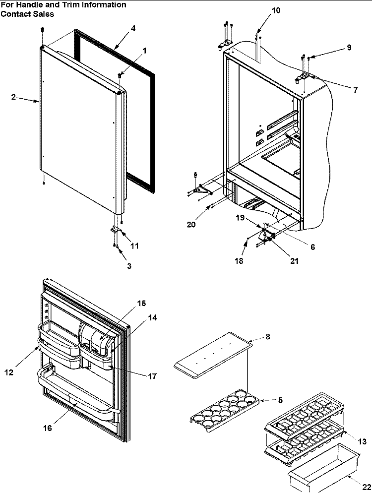 REFRIGERATOR DOOR Diagram and Parts List for SK590-2 PSK590200W0 Maytag Refrigerator
