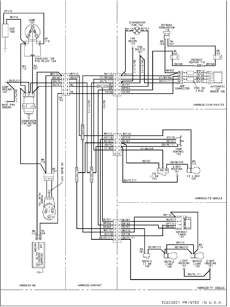 WIRING INFORMATION Diagram and Parts List for SK590-2 PSK590200W0 Maytag Refrigerator
