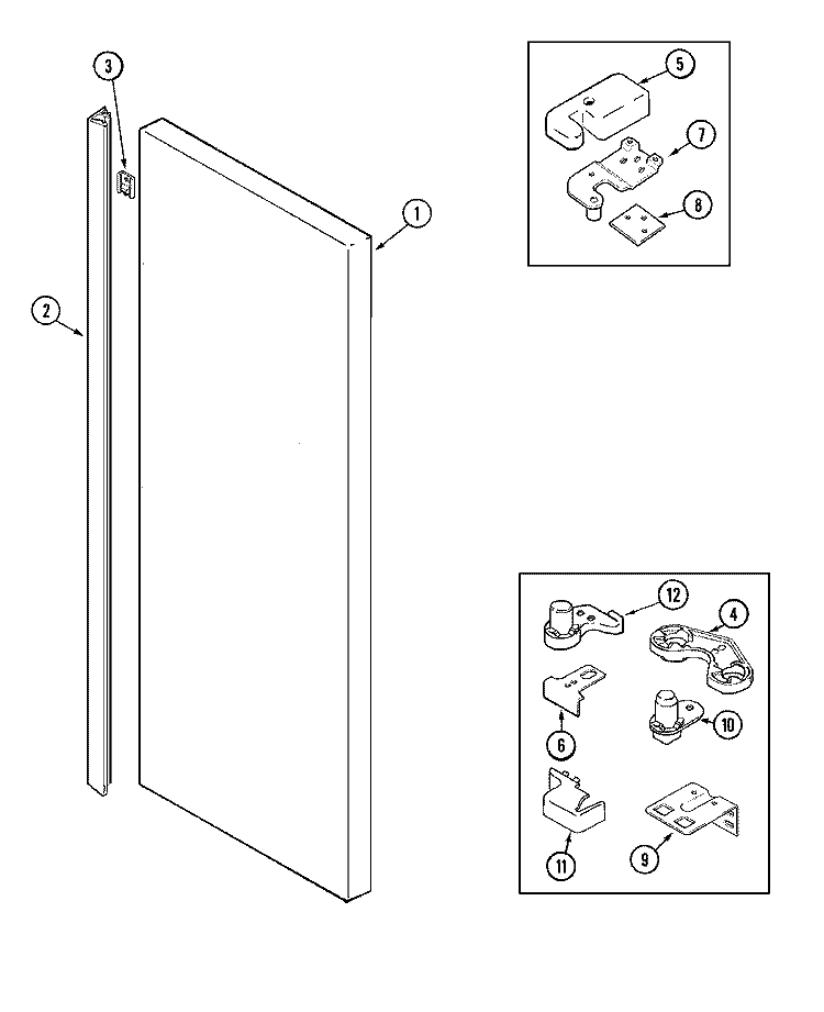 FRESH FOOD OUTER DOOR (JCD2389GES) Diagram and Parts List for JCD2389GES  Jenn-Air Refrigerator